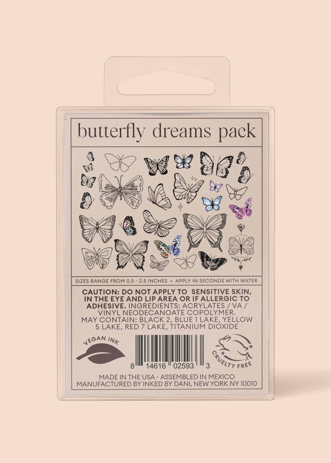 Butterfly Dreams Temporary Tattoo Pack