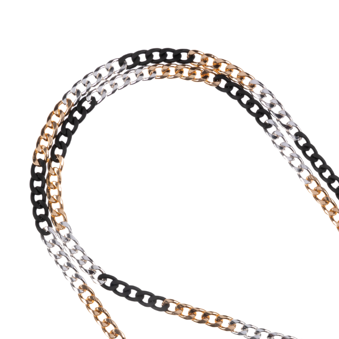 Trifecta Gold/Silver/Black Crossbody Phone Chain