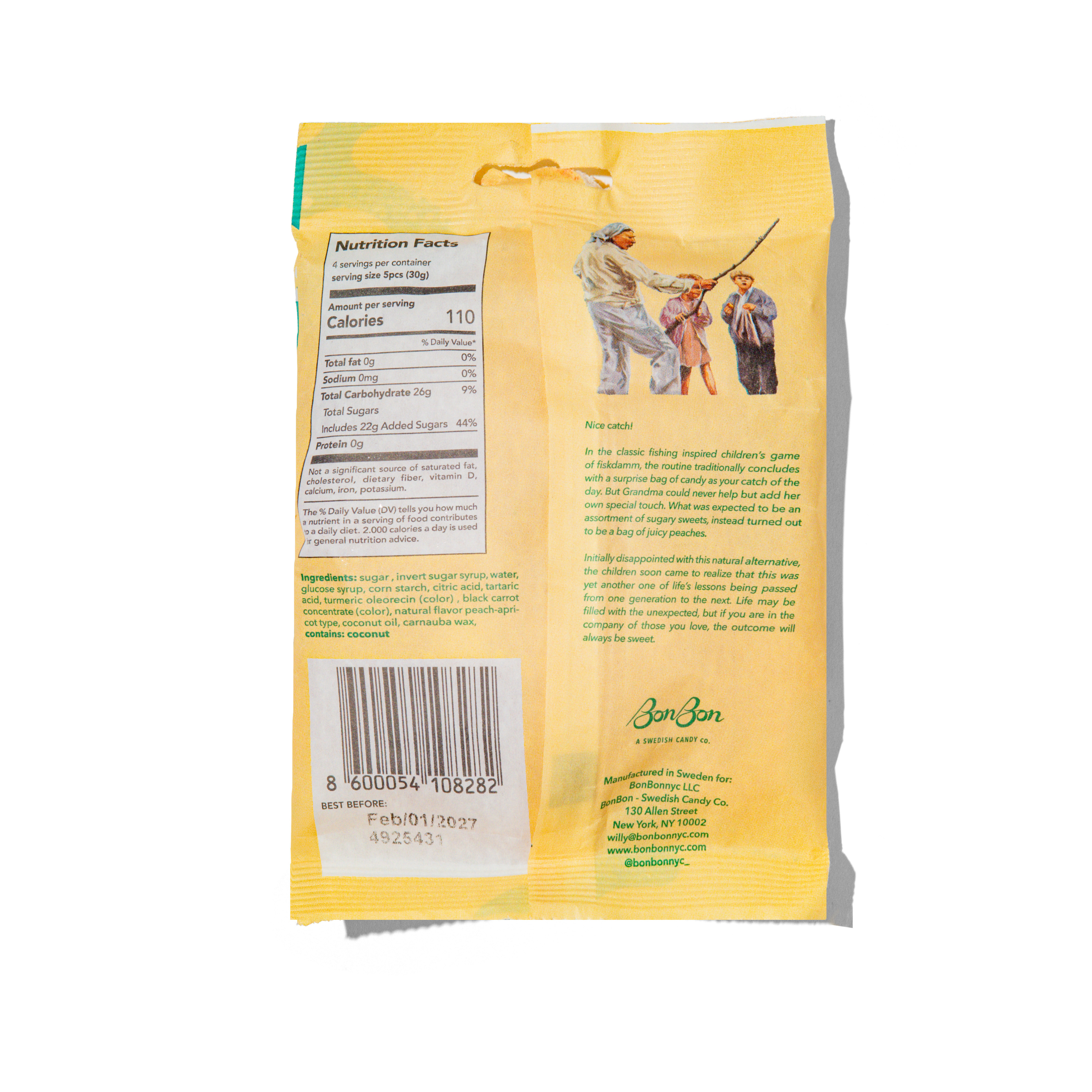 Sour Peach Fish - Swedish Candy 5.2oz