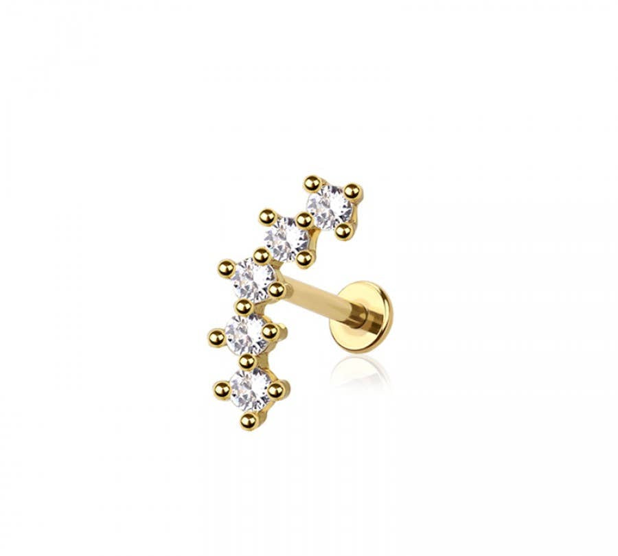 ARCH PRONG CZ THREADLESS (PUSH IN) 316L SURGICAL STEEL