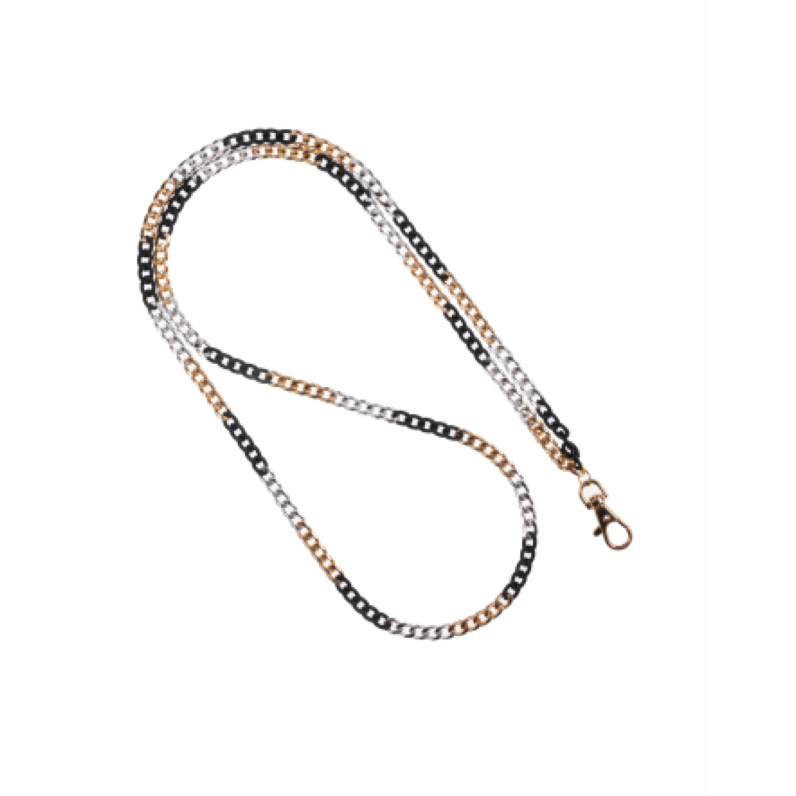 Trifecta Gold/Silver/Black Crossbody Phone Chain