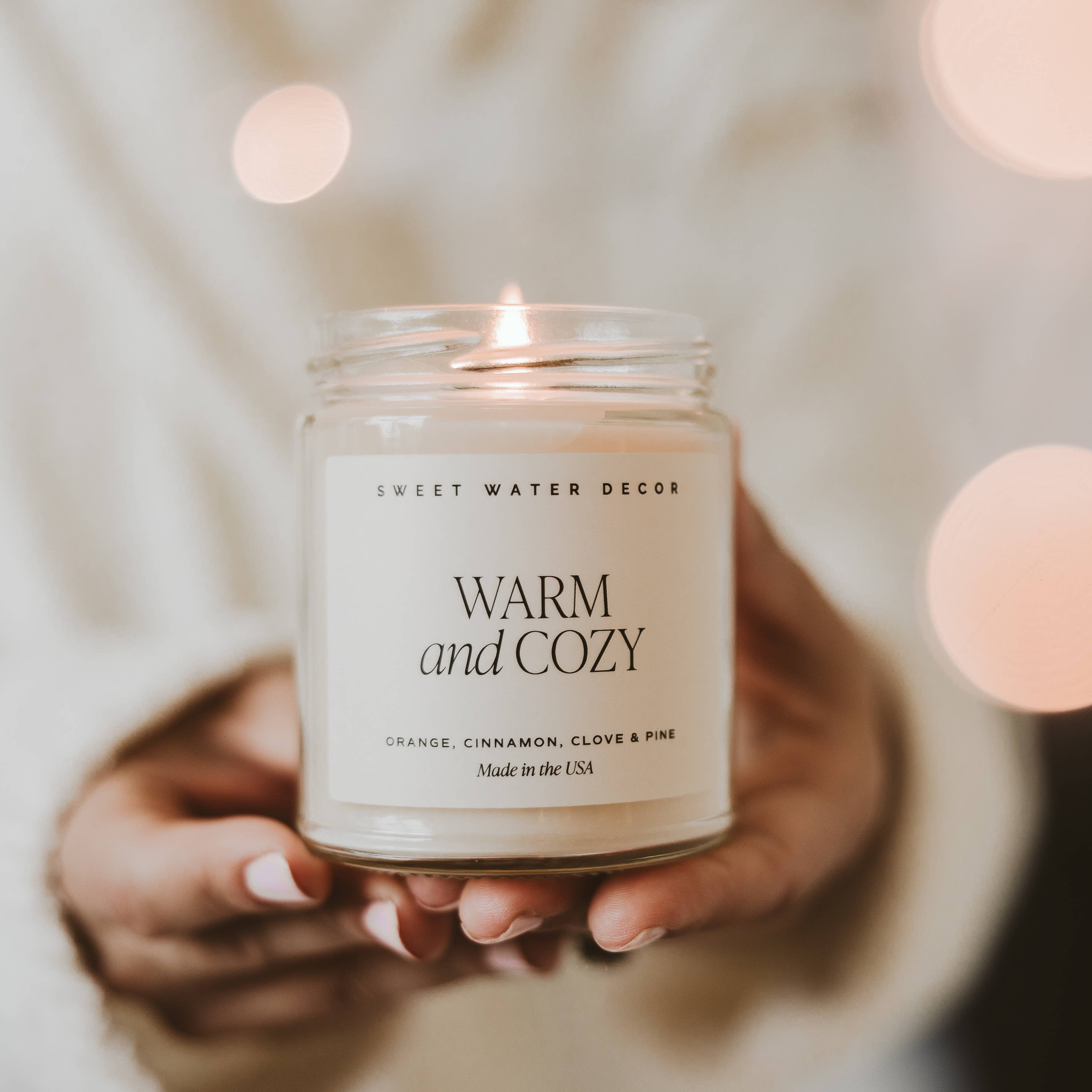 Warm and Cozy 9 oz Soy Candle - Christmas Home Decor & Gifts