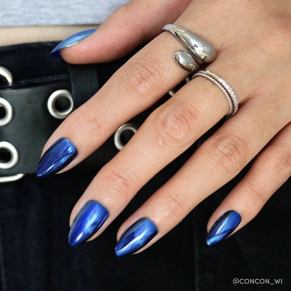Blue Steel Press-On Nails