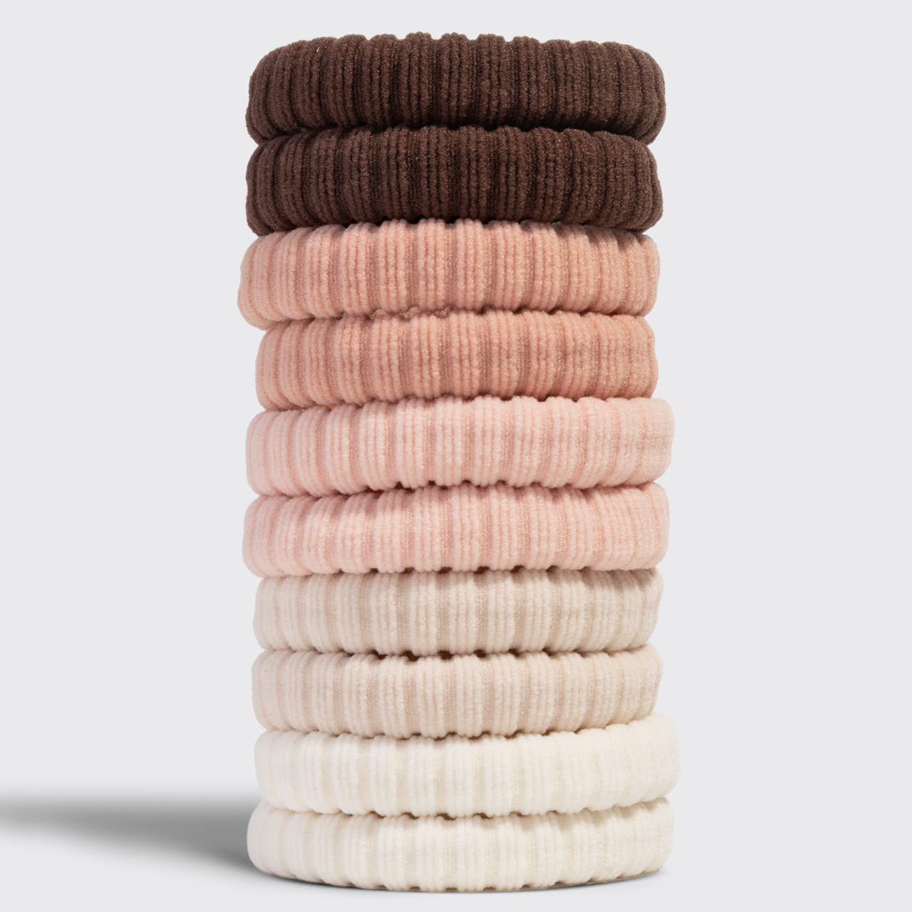 Recycled Fabric Ribbed Hair Elastics 10pc Set
