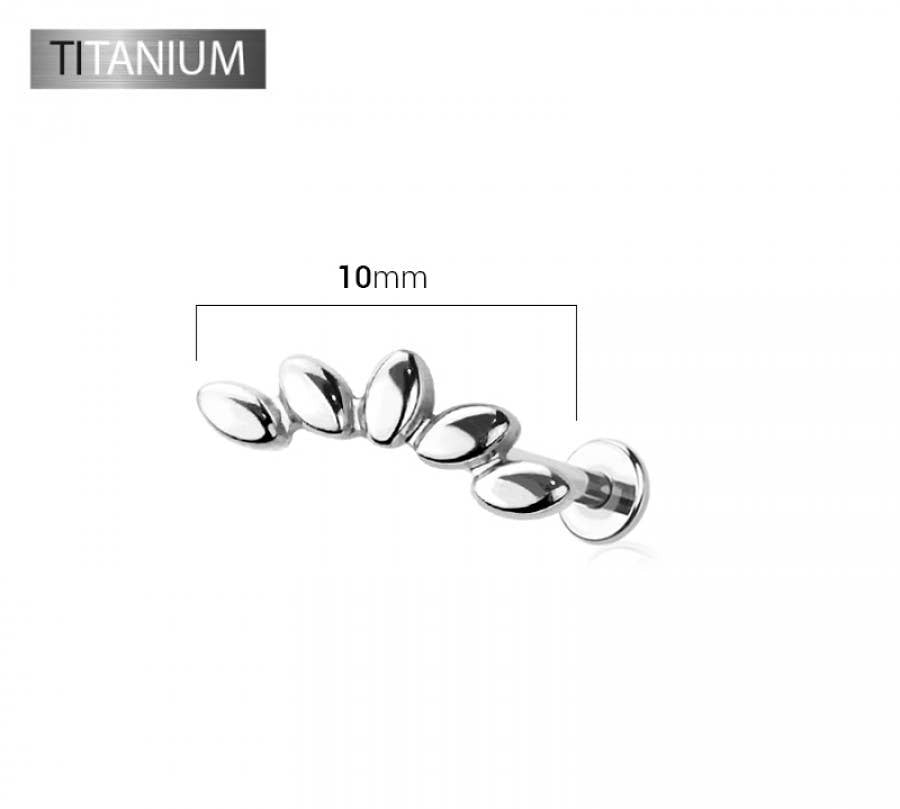 IMPLANT GRADE SOLID TITANIUM FAN ARCH PUSH IN TOP LABRET