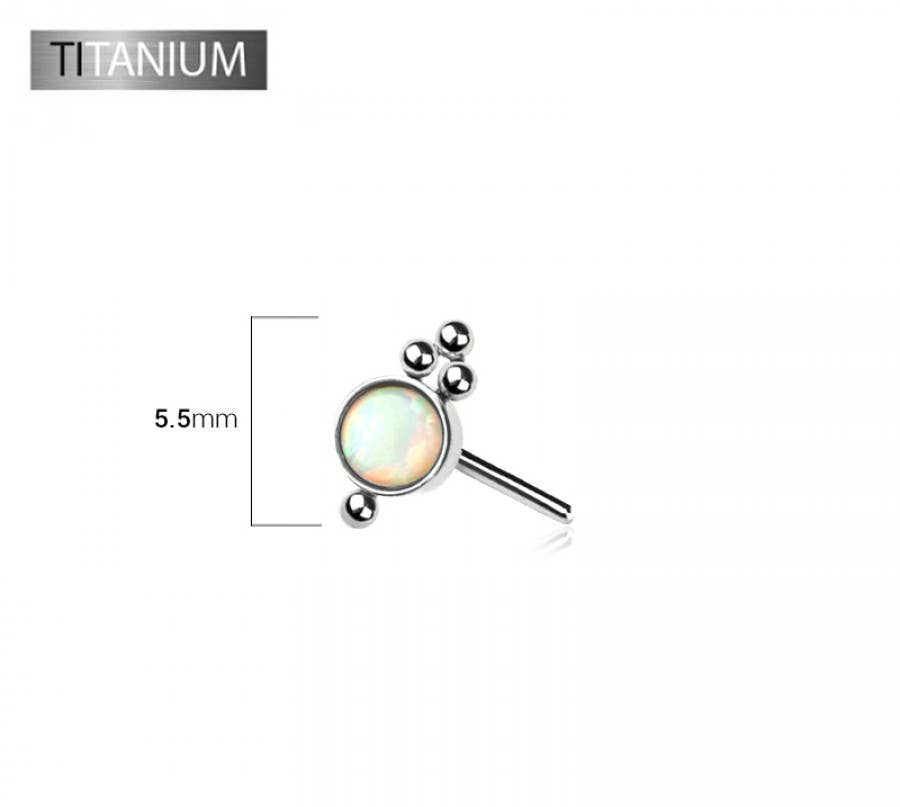 IMPLANT GRADE TITANIUM THREADLESS PUSH IN OPAL STONE
