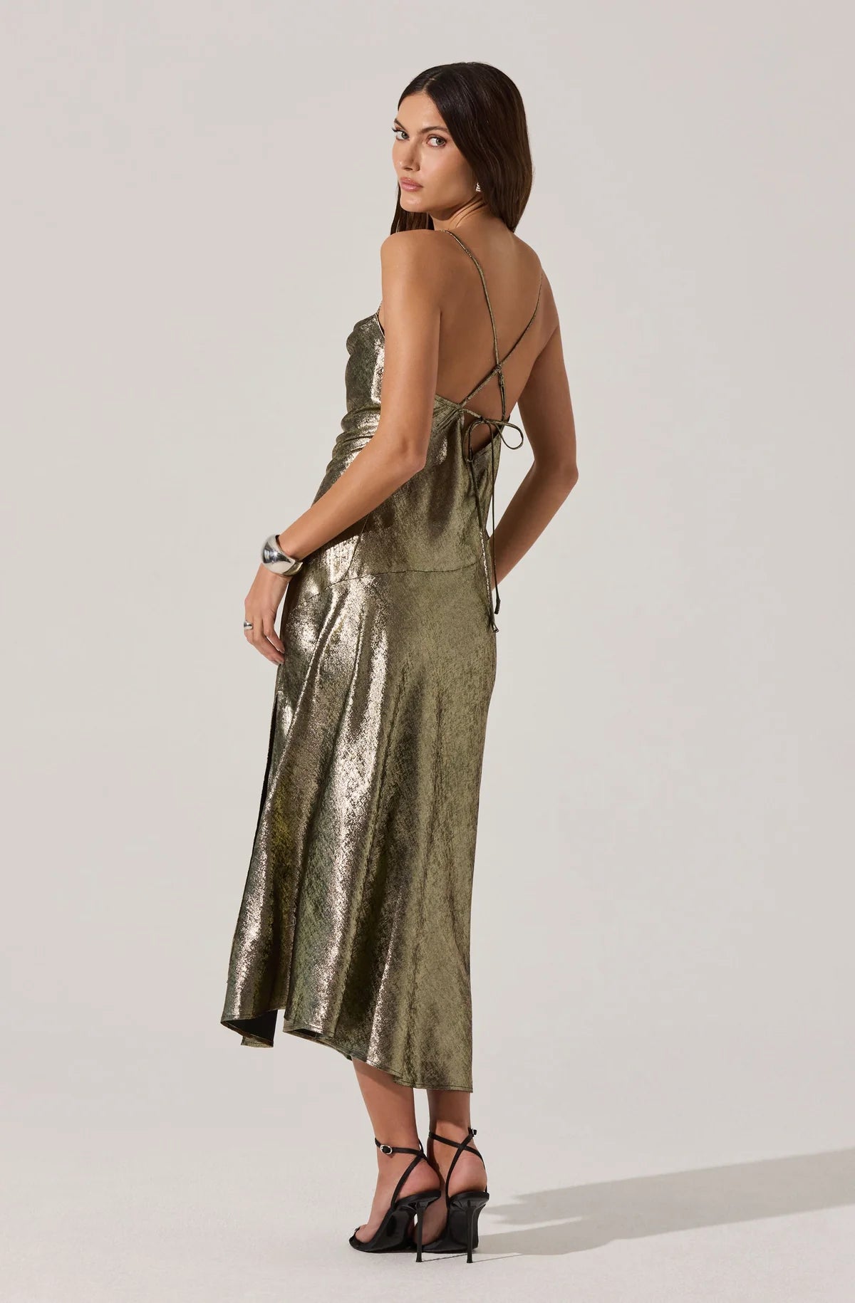 Gaia Metallic Midi Dress
