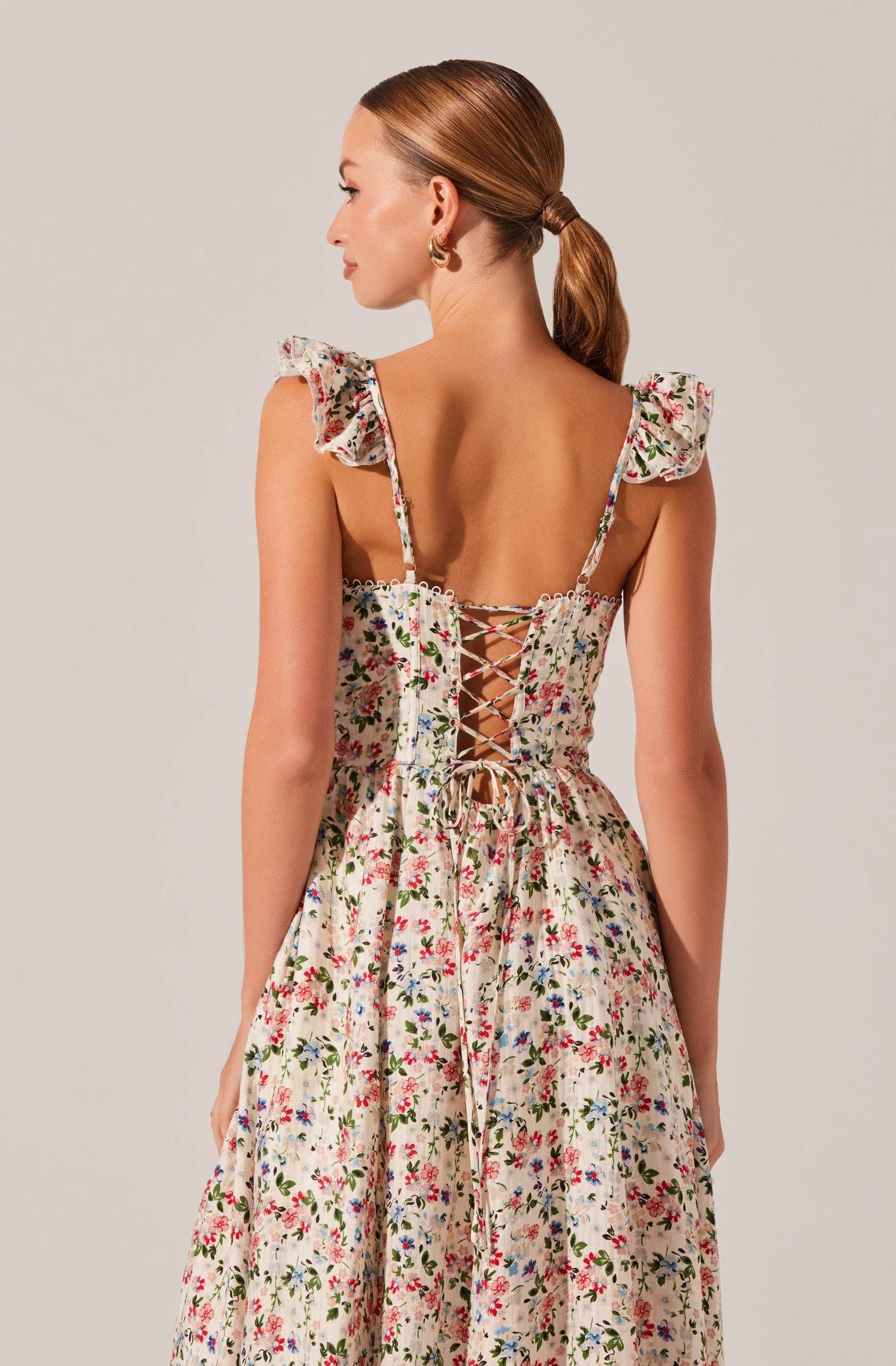 Wedelia Floral Bustier Midi Dress