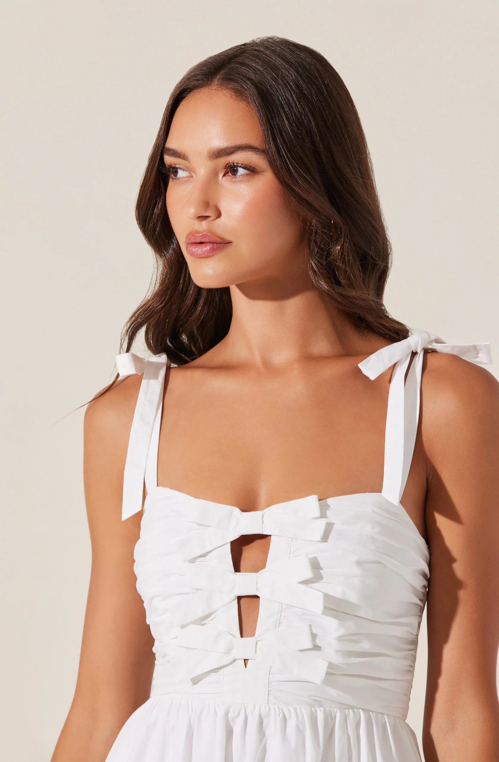 Helia Bow Front Midi Dress