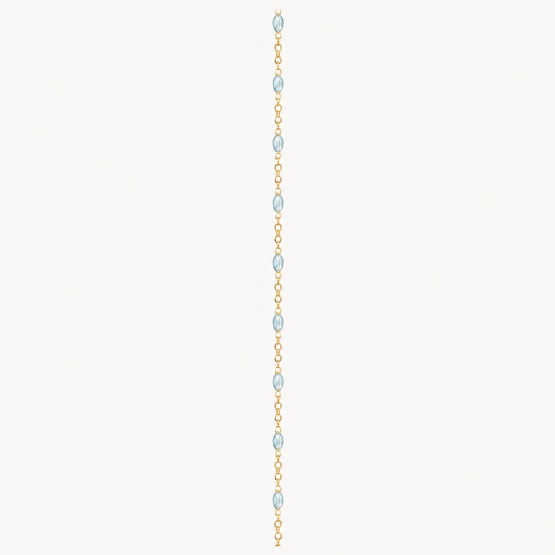Ice-Blue Diamond Enamel Cable Flat Oval