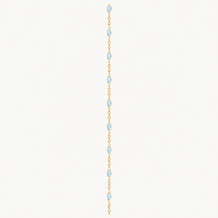 Ice-Blue Diamond Enamel Cable Flat Oval