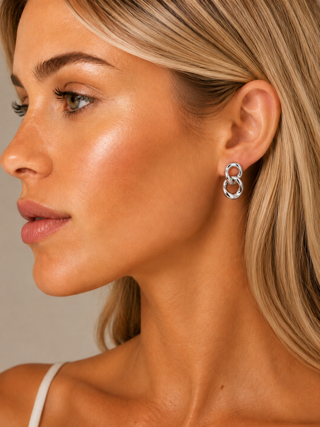 Double Link Statement Earrings