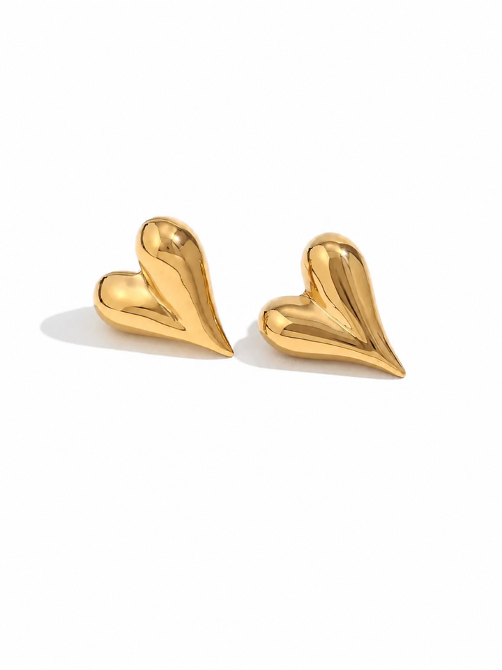 Elle Gold Bubble Heart Studs