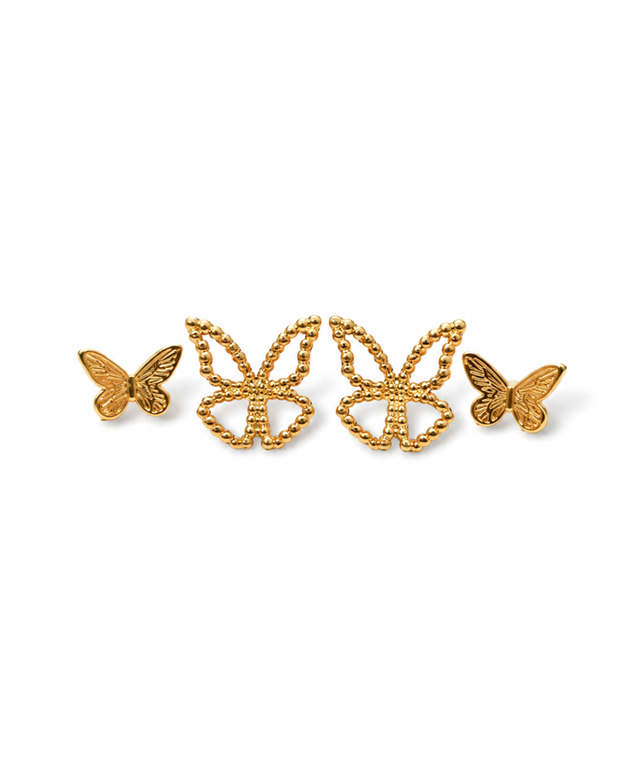 Sofia double butterfly stud set earring