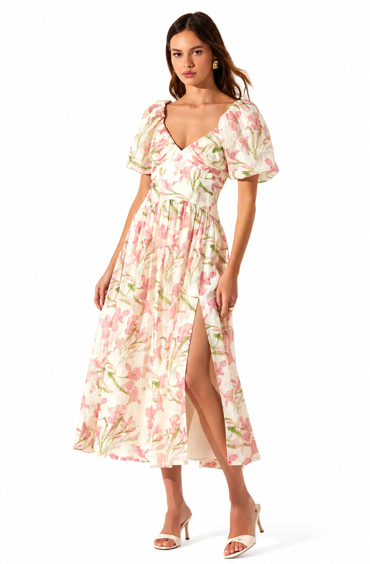 Sasilia Floral Puff Sleeve Dress
