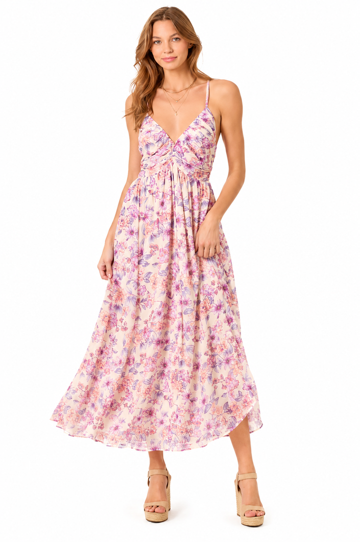 Criss Cross Back Mesh Dress