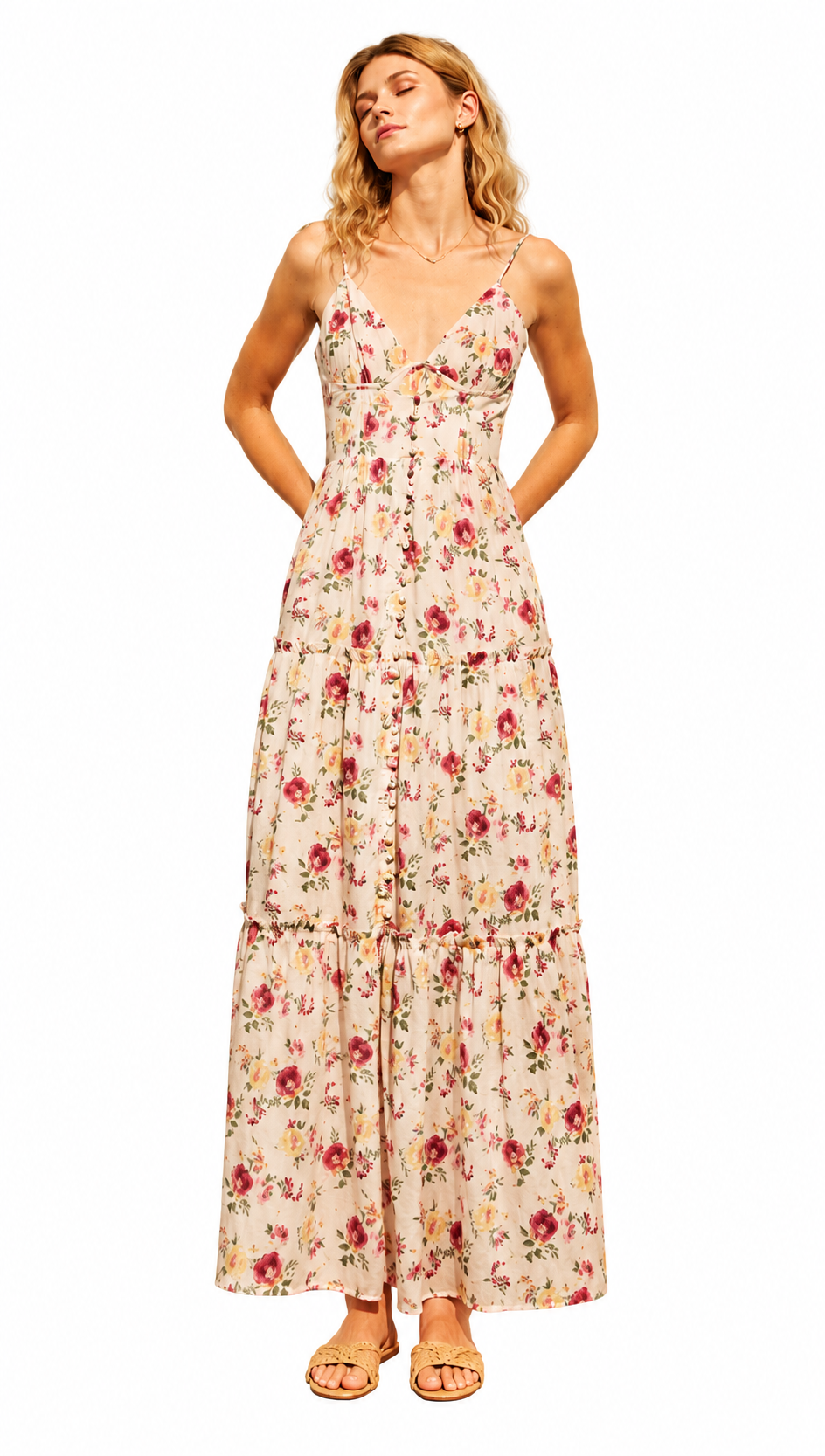 Bustier Tiered Maxi Dress