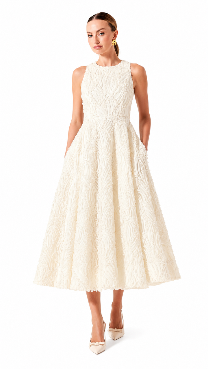 Lillemor 3D Textured Midi Dress