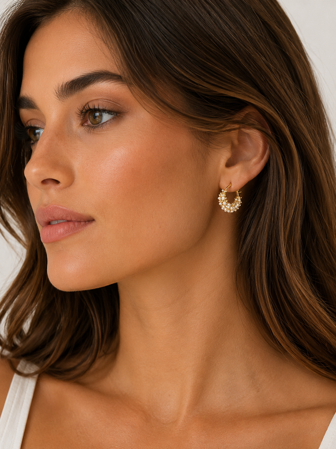 Pearl Gold Hoop
