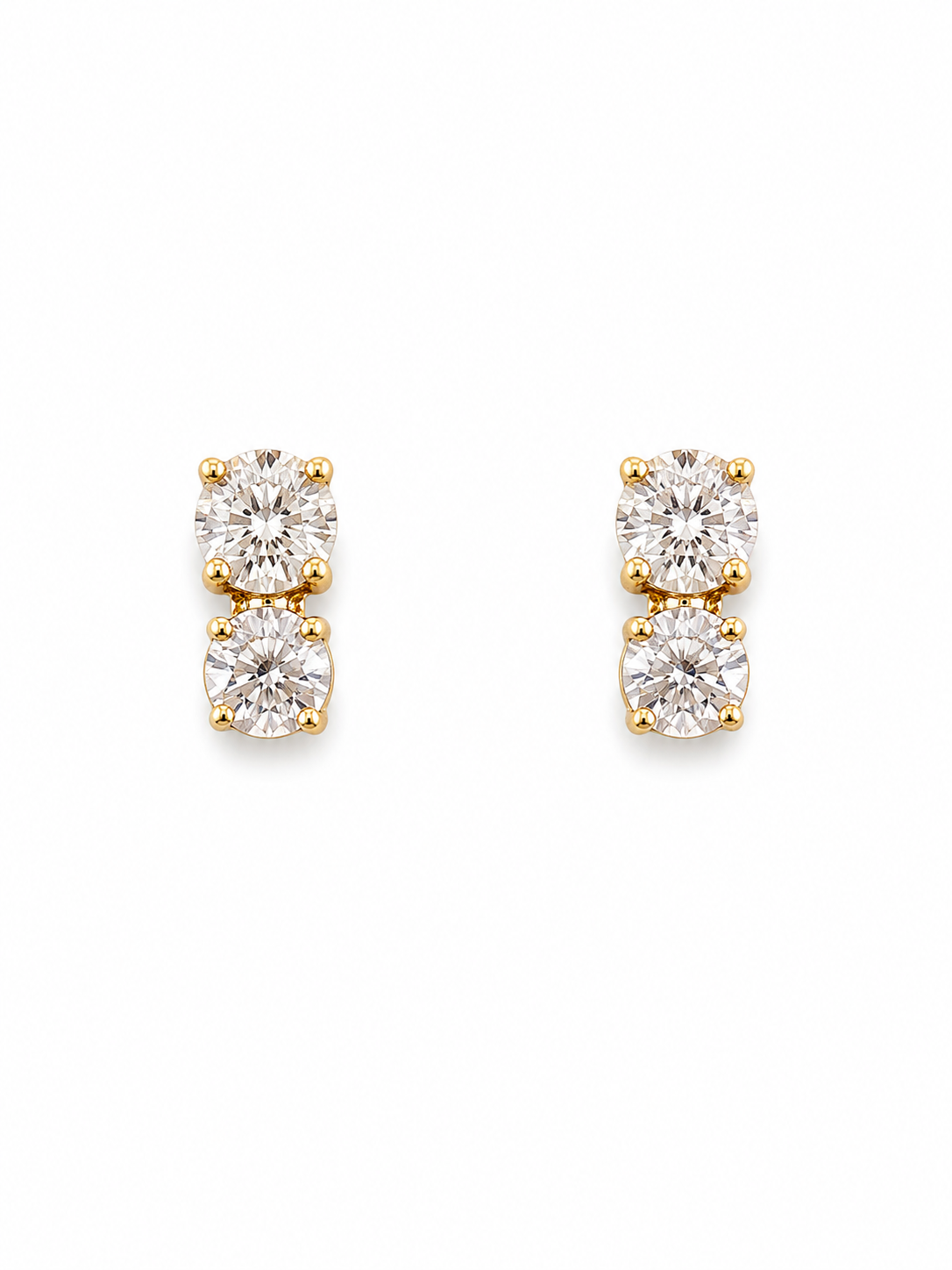 Ava Double Stone Stud Earrings