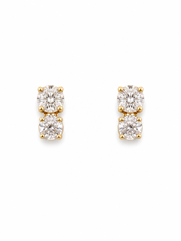Ava Double Stone Stud Earrings