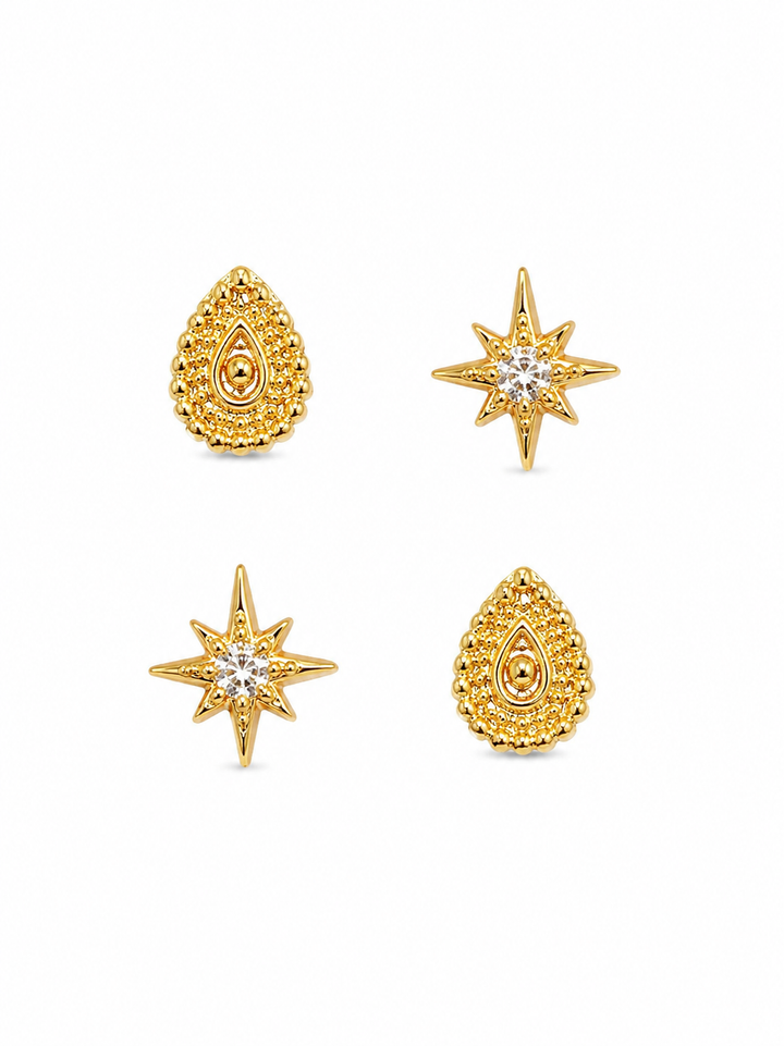 Sia set of 4 single stud earrings