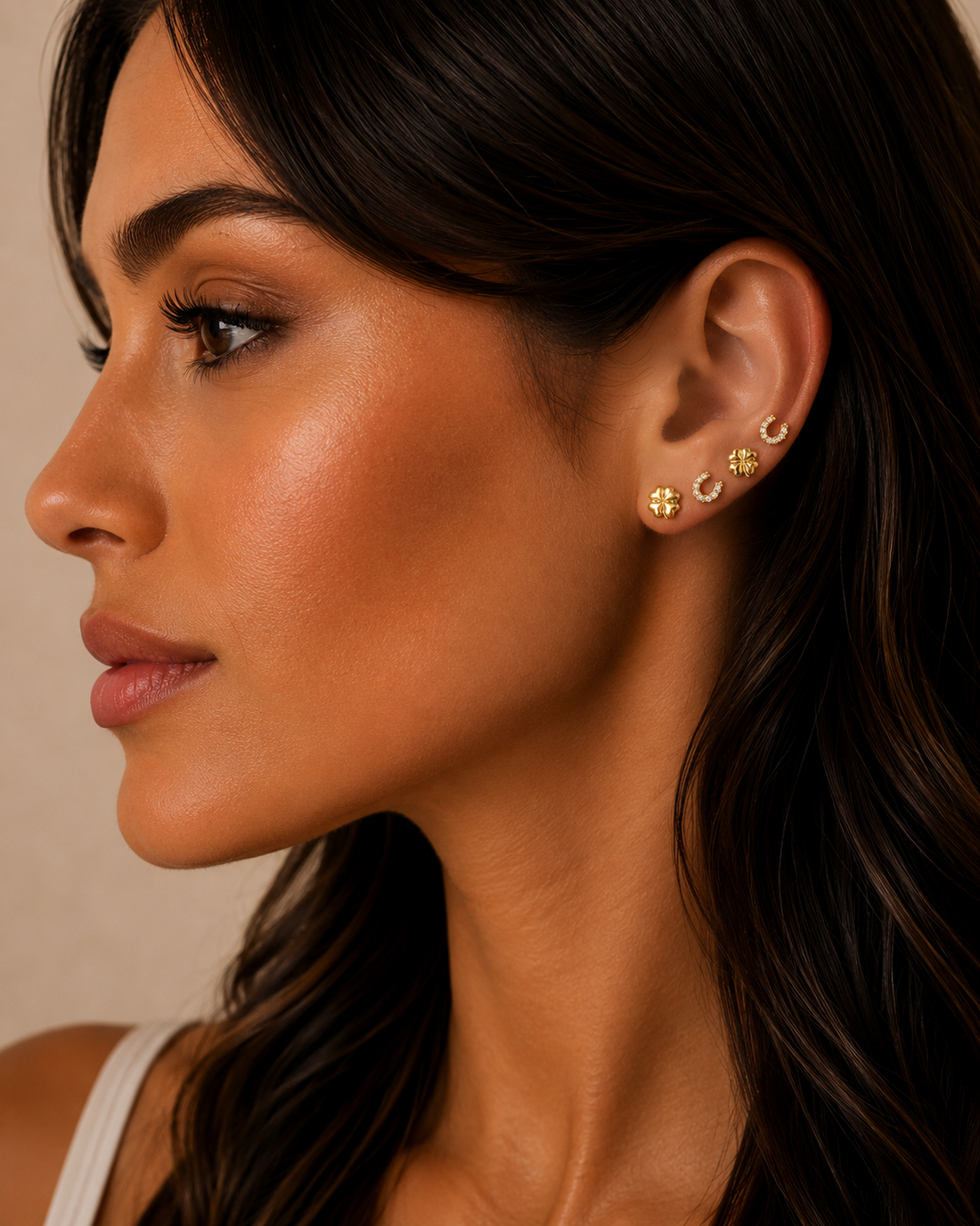 Sia set of 4 single stud earrings