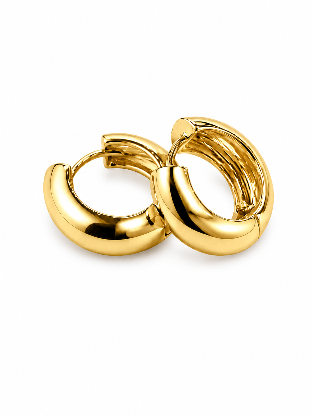 Olivia high polish hollow huggie 5/8" diameter