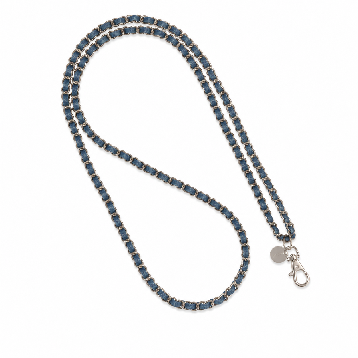 Denim Dream x Matte Silver Crossbody Phone Chain