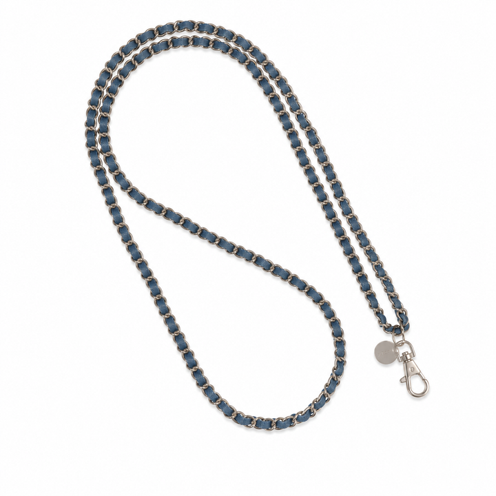 Denim Dream x Matte Silver Crossbody Phone Chain
