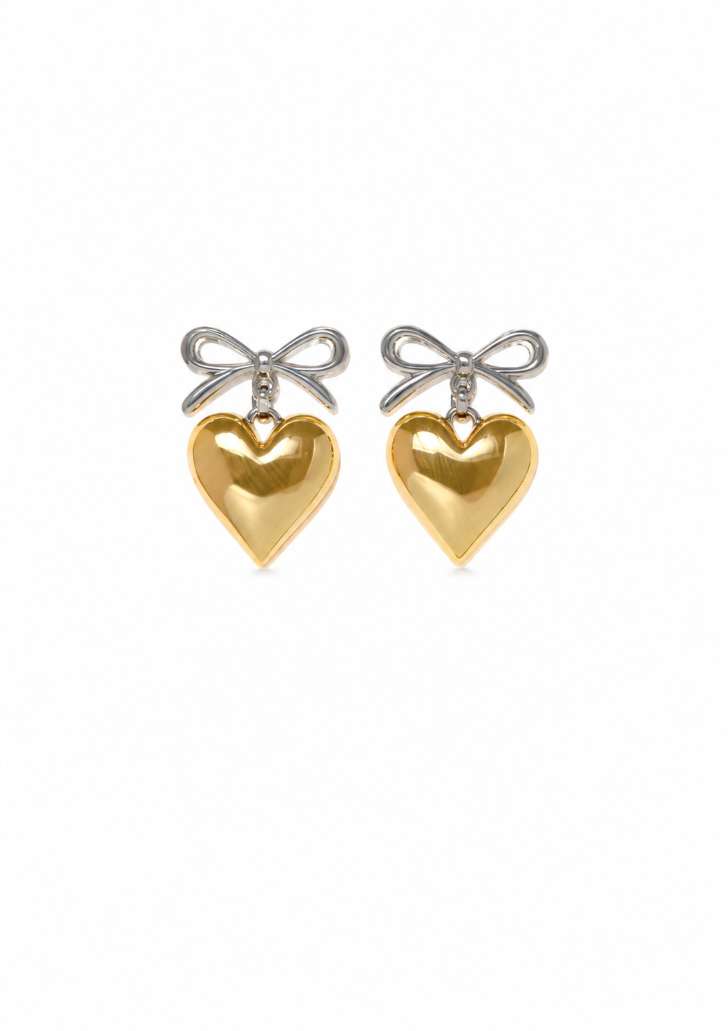 Take My Heart Two Tone Dangle Earrings