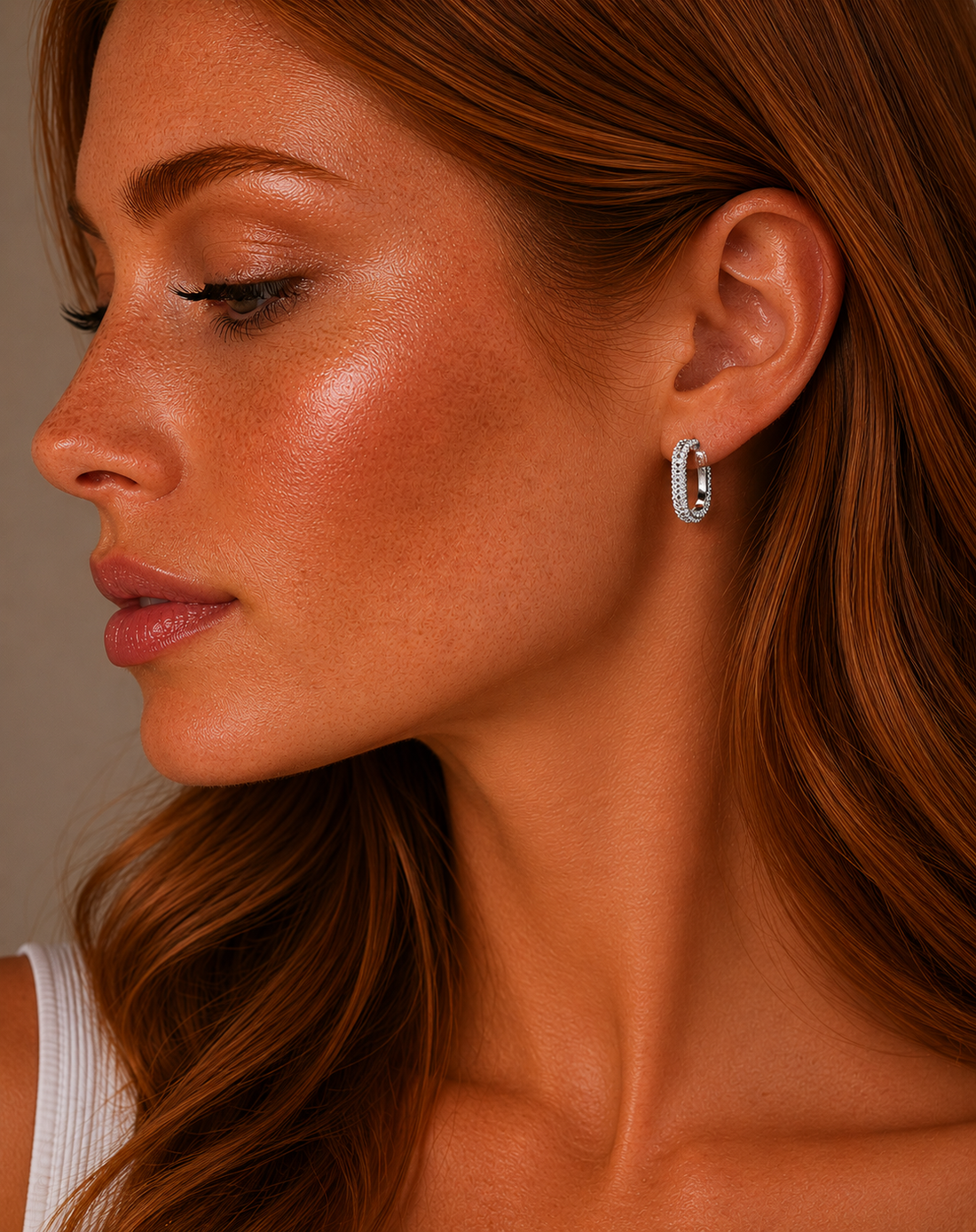 Taylor textured oval hoop earring