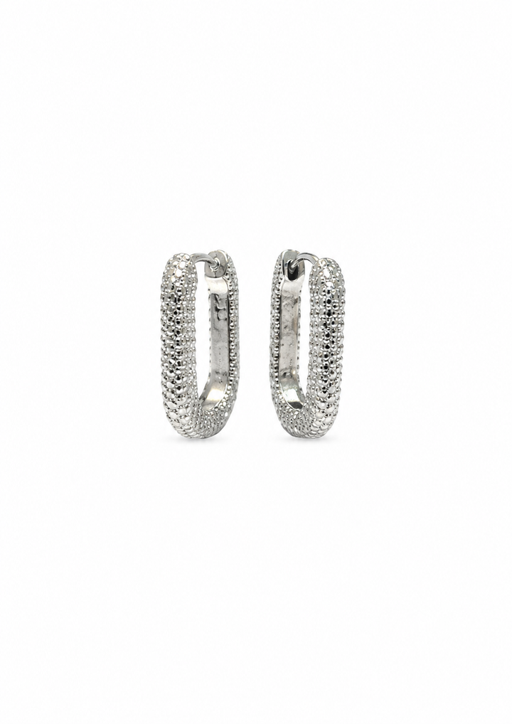 Taylor textured oval hoop earring