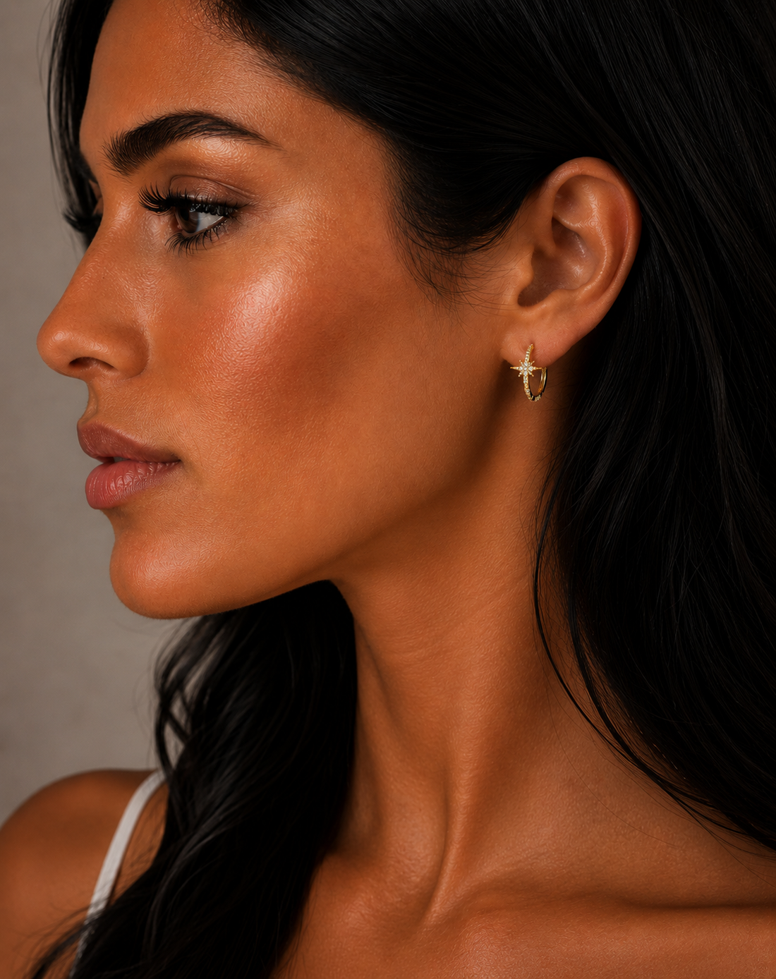 Theia petite polaris accent huggie earring