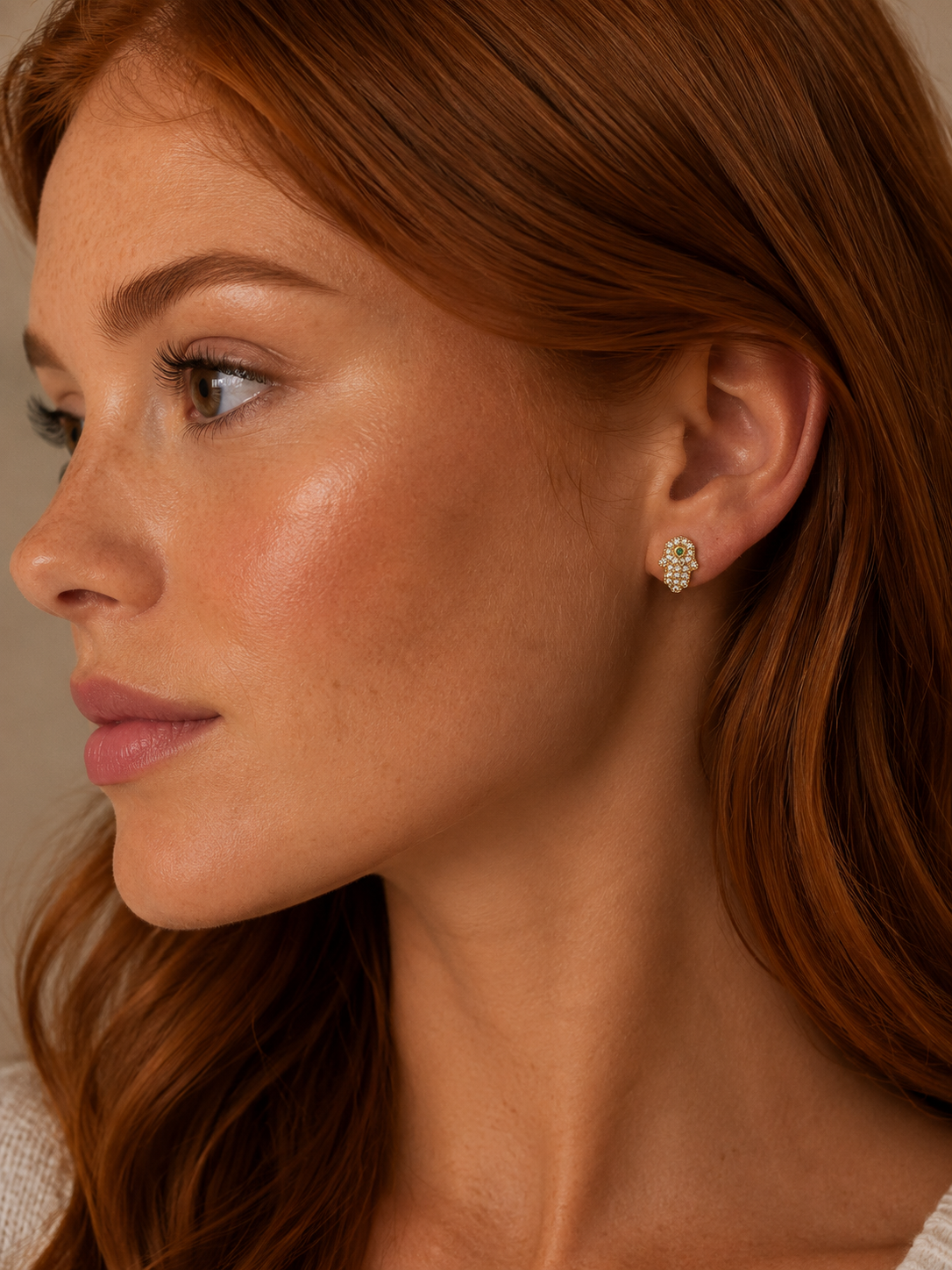 Hamsa stud earring