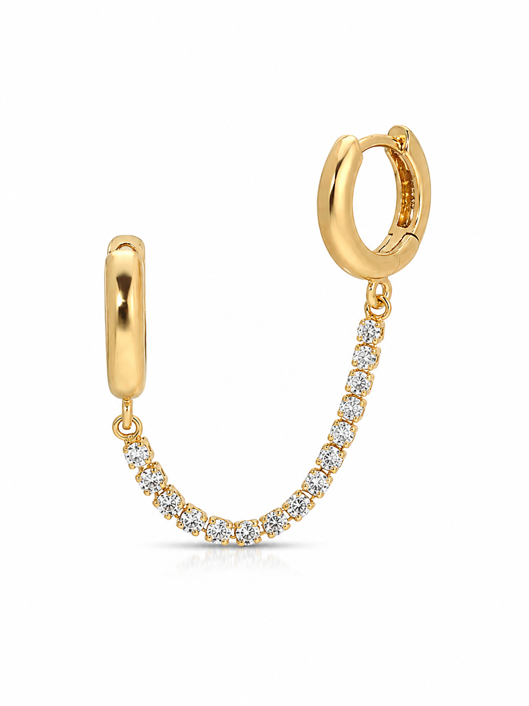 Super Fly Double Huggie Chain Earring
