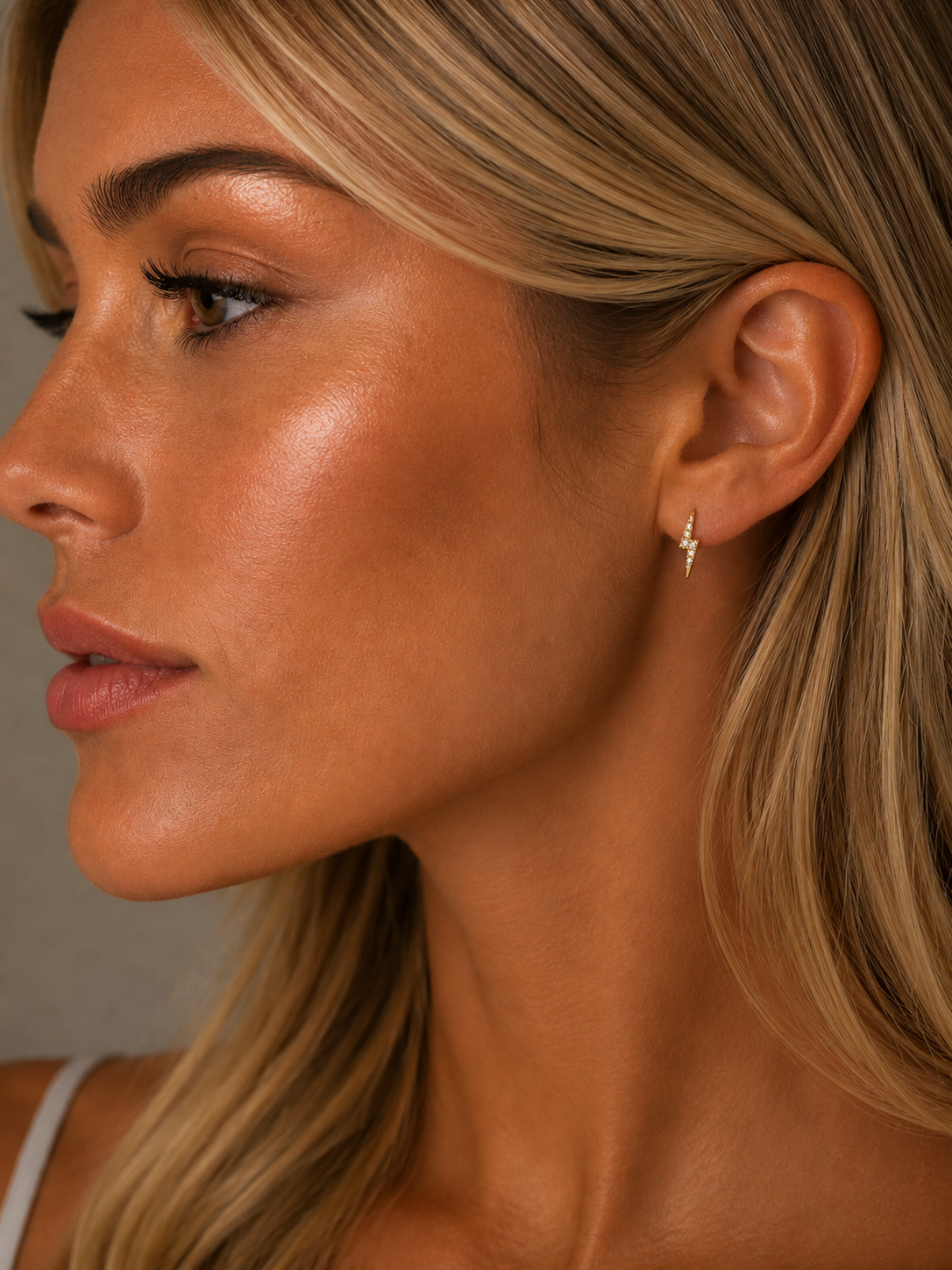 Palmer lightening bolt stud earring