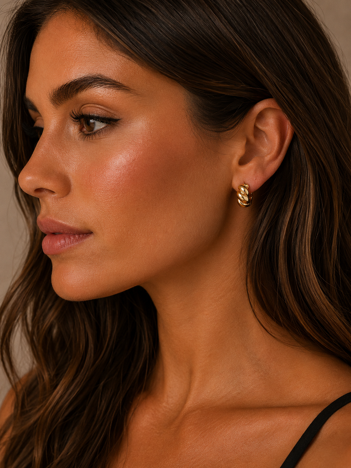 Harper twisted huggie earring