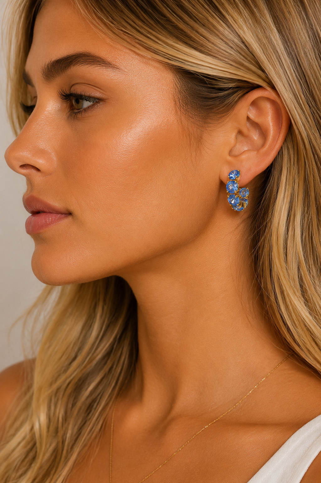 Quinn Hoop Earring | Aqua