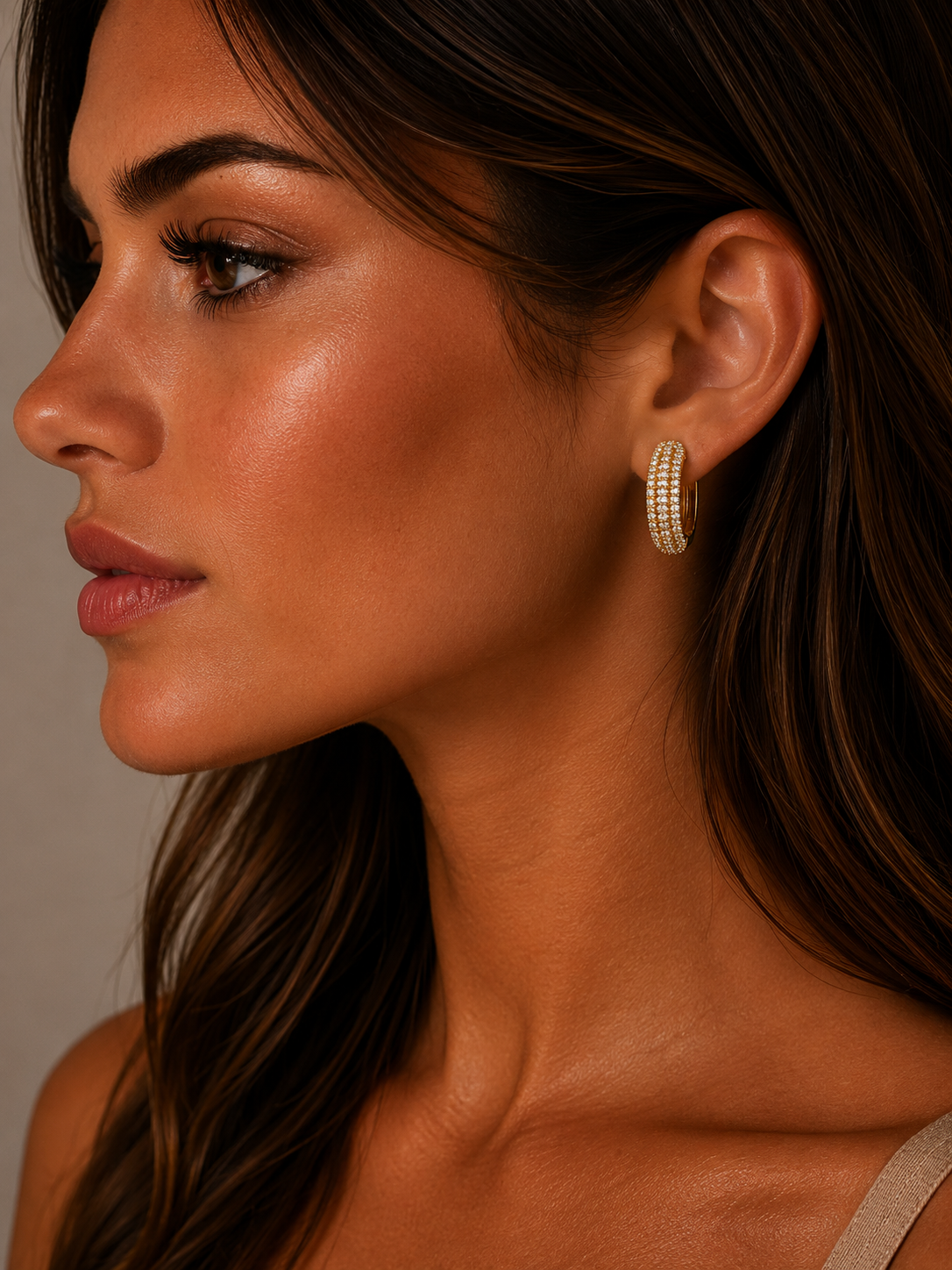 Madison 5 rows oval hoop earring