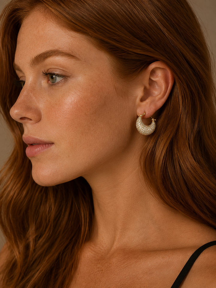 Selene crescent hoop earring