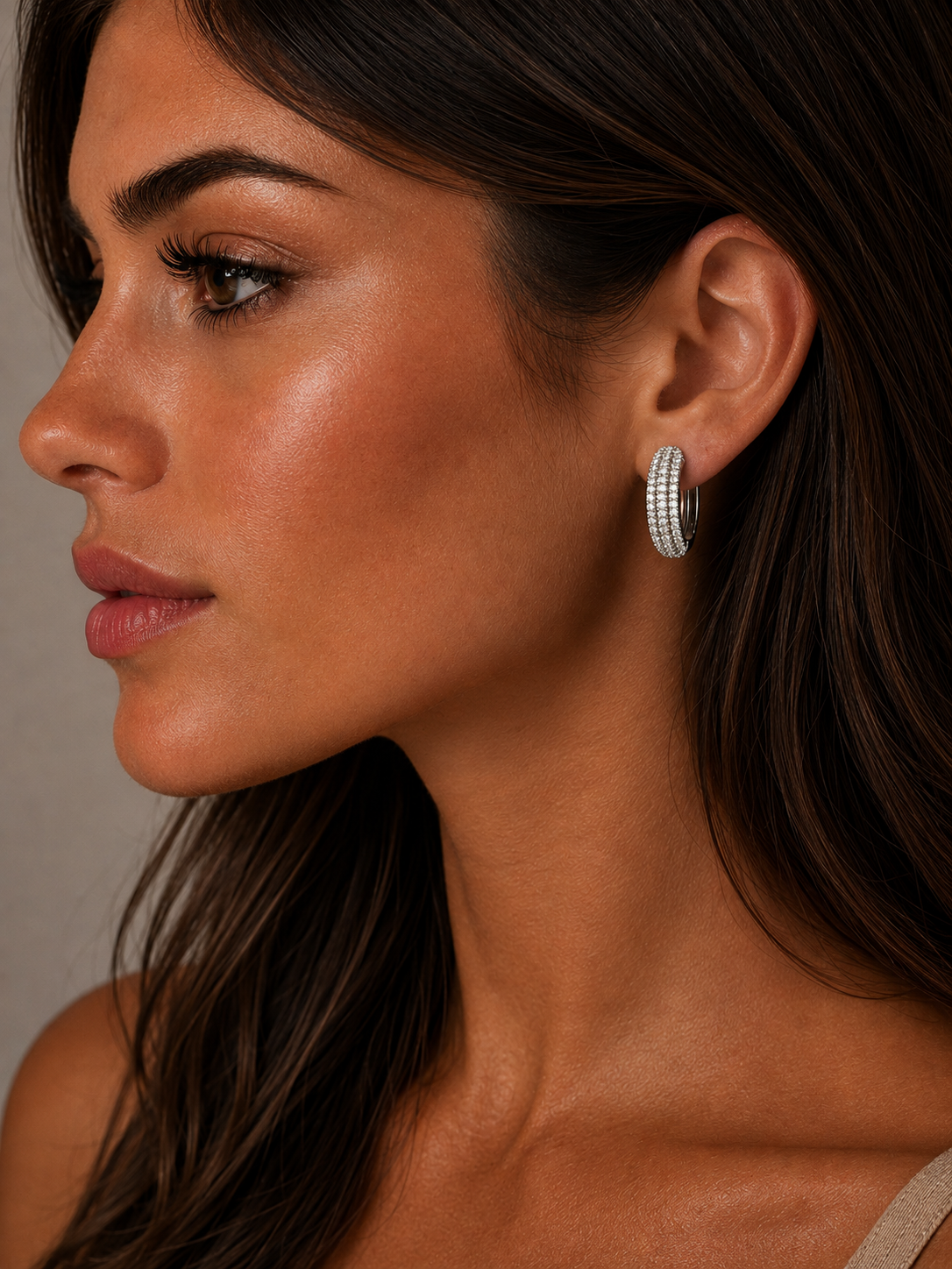 Madison 5 rows oval hoop earring