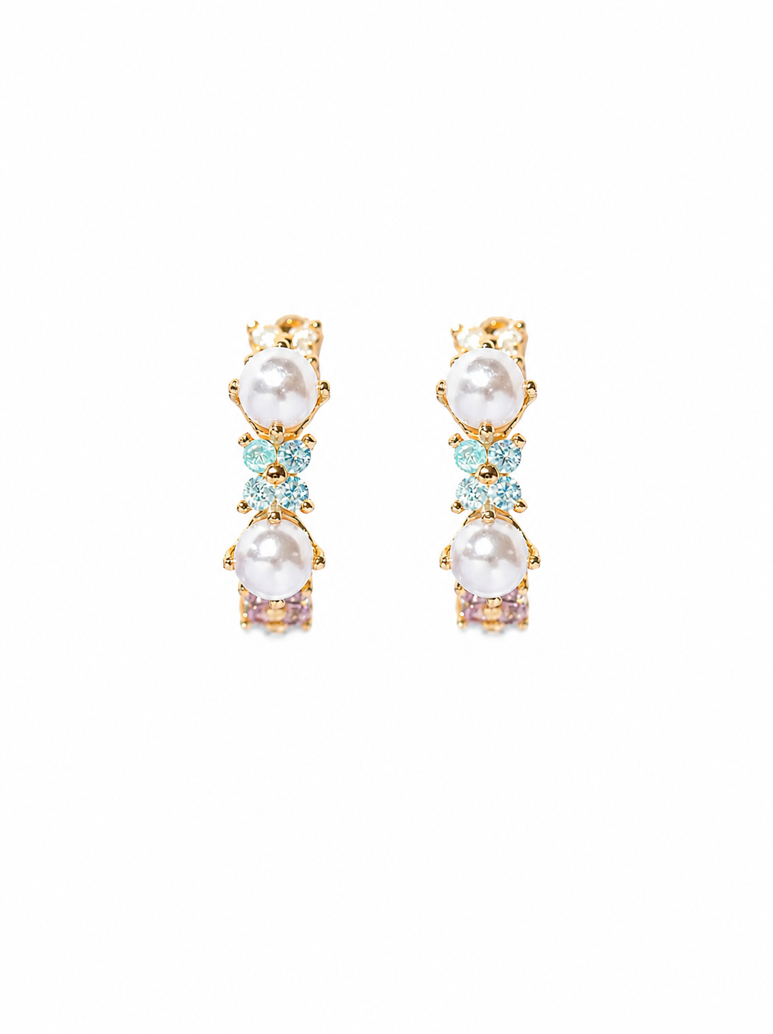 Pink Pearl Hoops