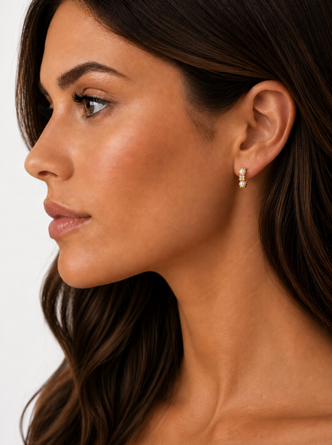 Pink Pearl Hoops