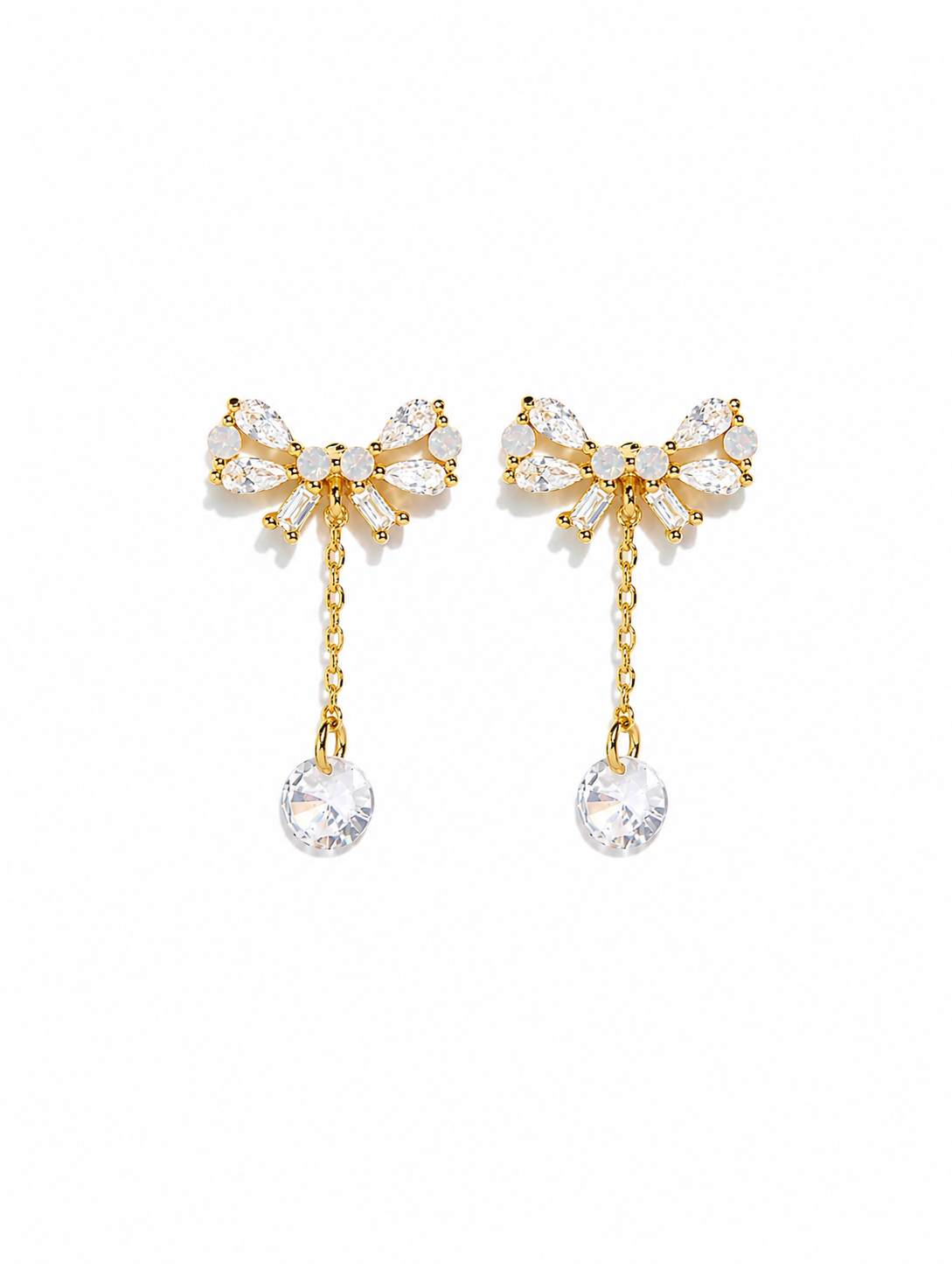 Mini Bow Dew Drop Earrings