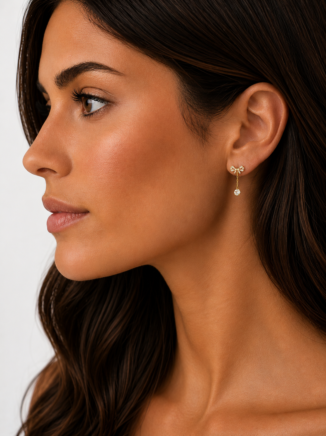Mini Bow Dew Drop Earrings