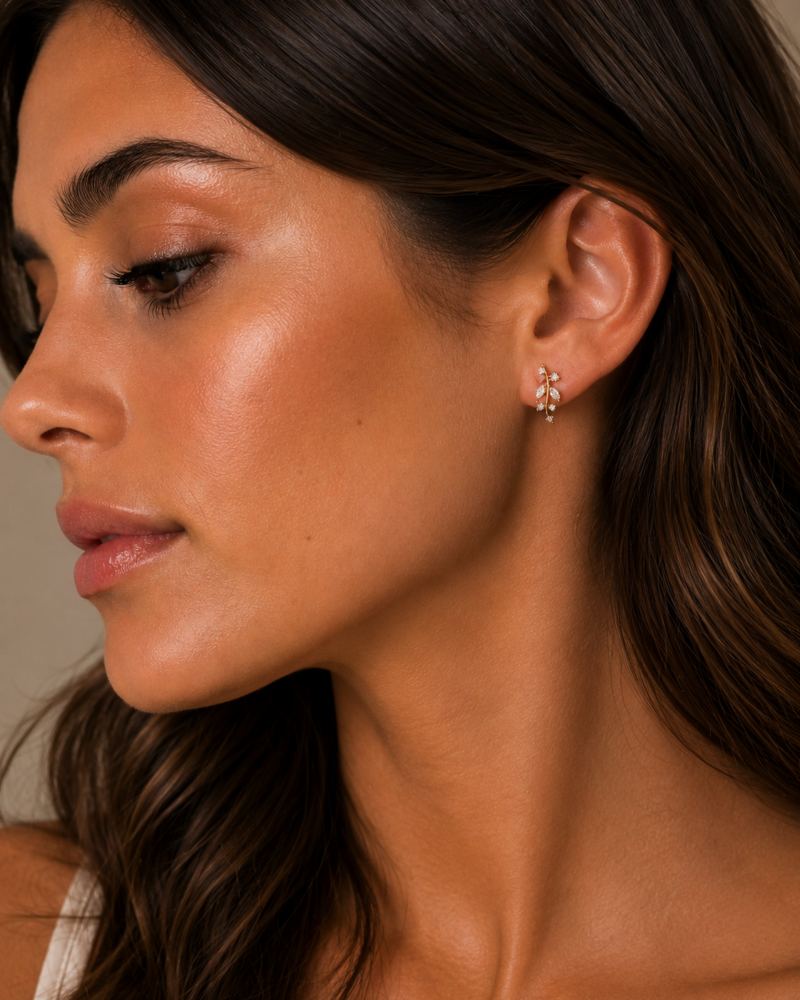 Petite Laurel Leaf Stud Earrings