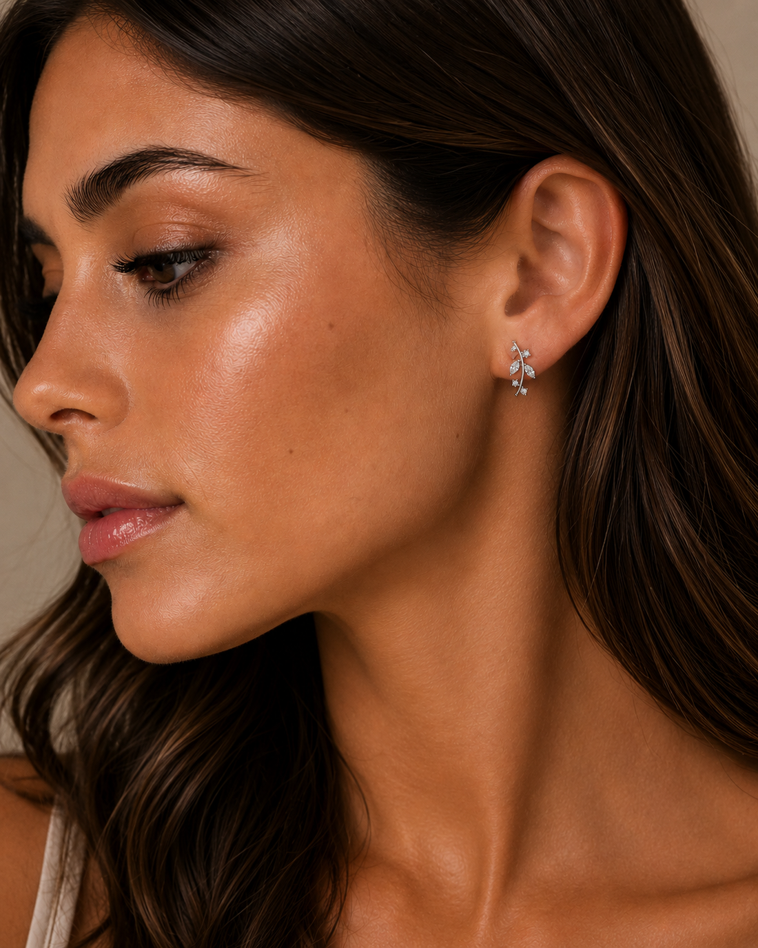 Petite Laurel Leaf Stud Earrings