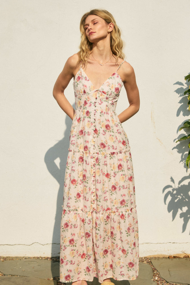 Bustier Tiered Maxi Dress