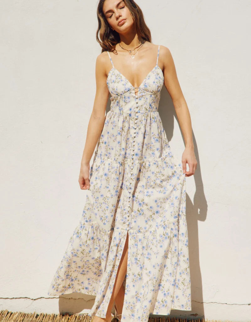 Bustier Tiered Maxi Dress